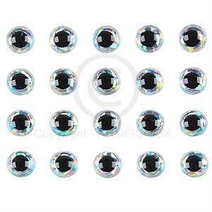 Soft Molded 3D eyes S 4mm Holo Silver