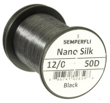 Semperfli Nano Silk Tying Thread 50D 12/0 Black