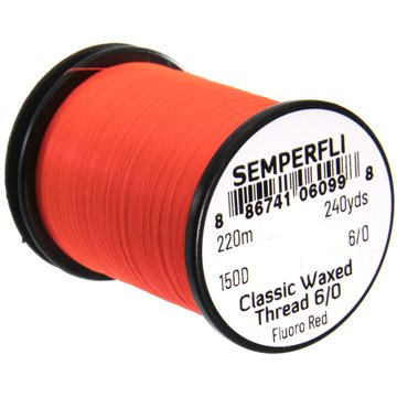 Semperfli Waxed Thread 6/0 Fluoro Red