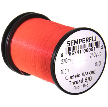Semperfli Waxed Thread 8/0 Fluoro Red