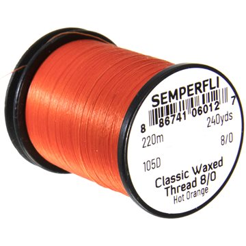 Semperfli Waxed Thread 8/0 Hot Orange