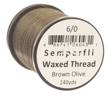 SemperFli Waxed Thread 6/0 Brown Olive