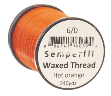 SemperFli Waxed Thread 6/0 Hot Orange