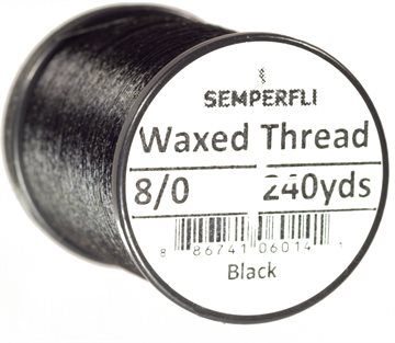 Semper Fli Waxed Thread 8/0 Black