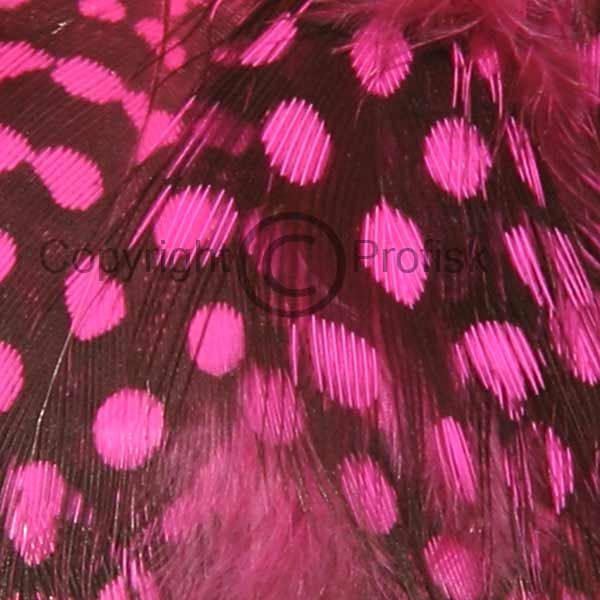 Guinea Fowl hackles Fluo Pink