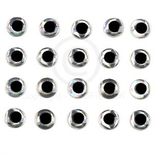 Soft Molded 3D eyes M 6,3 mm Holo Silver