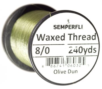 Semper Fli Waxed Thread 8/0 Olive Dun 